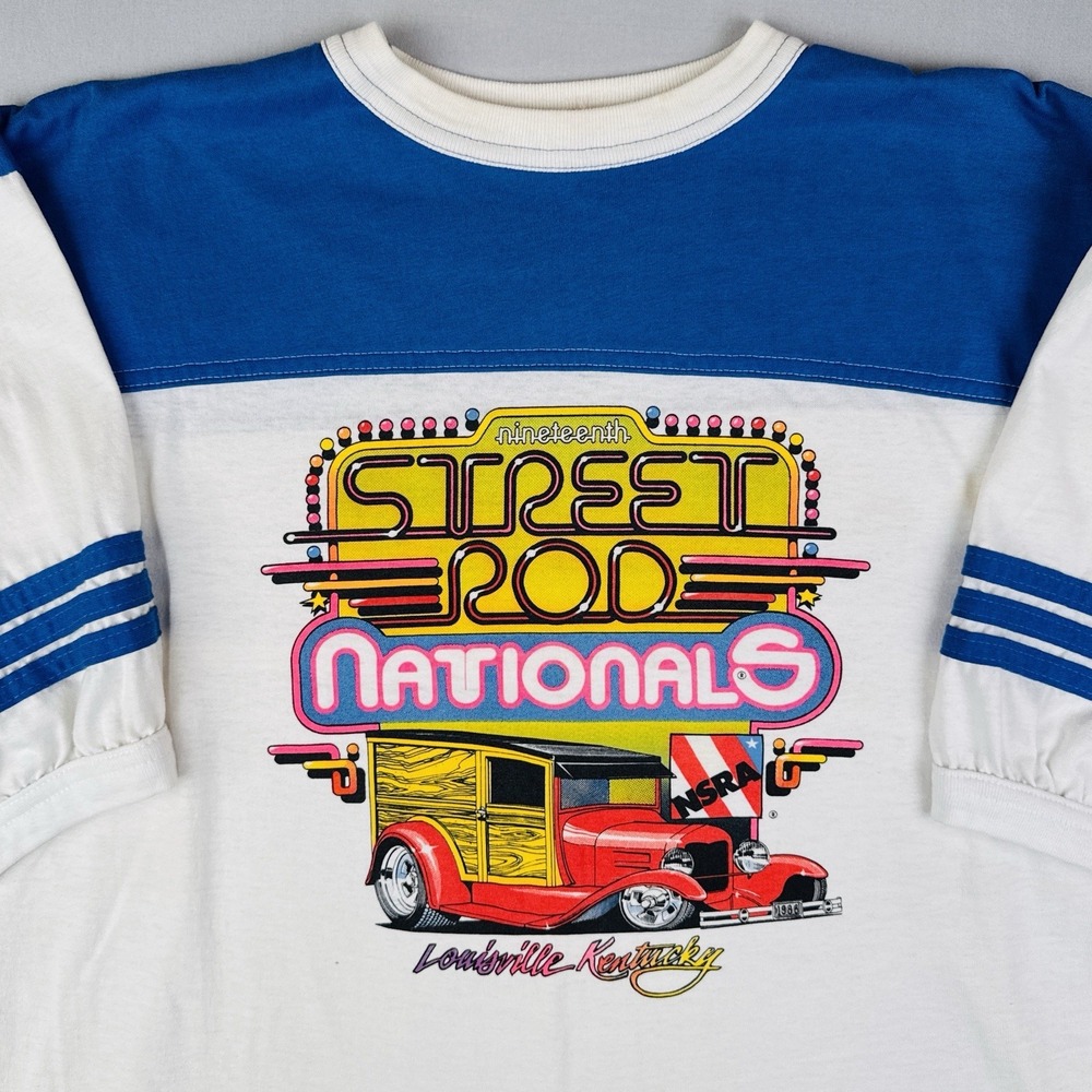 Vintage 80s NSRA Street Rod Nationals Louisville USA Single Stitch T Shirt L - Picture 2 of 11